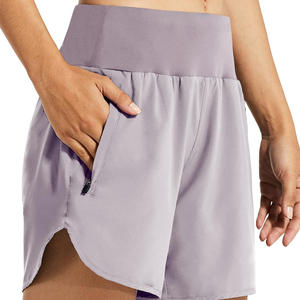 กางเกงขาสั้นบอร์ดเอวสูงสำหรับผู้หญิงกางเกงขาสั้นผ้าออกซ์ฟอร์ดระบายอากาศได้แห้งเร็วเป็นมิตรกับสิ่งแวดล้อมชุดวิ่ง - Product Image 1