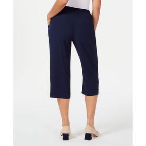 JM Collection Pantaloncini formali da donna blu X-Large Capris con texture e borchie - Product Image 2