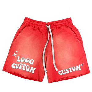 Men's High Quality Polyester/Cotton Blend Sweat <b>Shorts</b> Eco-Friendly Custom Puff Printing Solid Pattern Casual Sport Breathable - Product Image 2