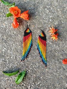 Colorful Bohemian Elegant <b>Tassel</b> <b>Earrings</b> Handmade Long Drop <b>Earrings</b> for Ladies Hot Sale Fashion Accessory - Product Image 4
