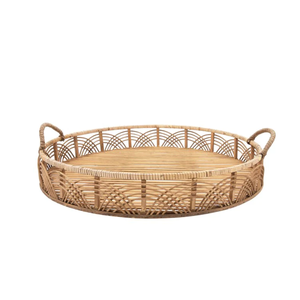 Plateaux de service en bambou rond naturel fait à la main et écologique, ensemble de 2 vente en gros, nouveau produit du Vietnam - Product Image 3