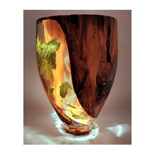 Tazón para Ensalada de Resina Epoxi y Madera de Alta Calidad, Moderno, con Estampado de Adhesivo Esmaltado en Madera de Mango, Vajilla de Madera para Servir Ensaladas - Product Image 5