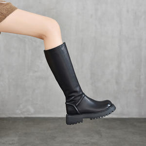 Botas Altas de Invierno para Mujer, Forradas de Piel Sintética, Tacón Plano, Antideslizantes, Casuales, Elegantes - Product Image 3