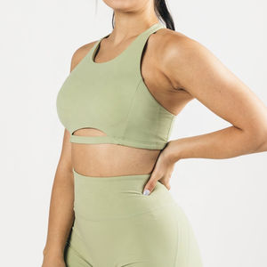 Sujetador Deportivo Sin Costuras con Logotipo Personalizado, Soporte Medio, Elegante, de Secado Rápido, para Gimnasio, Yoga, Fitness, Top Corto, Transpirable, Talla Grande, Reversible - Product Image 3