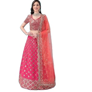 Nuevo Lehenga Choli de Seda Satén con Estampado Digital y Bordado de Lentejuelas, Ropa India y Pakistaní al por Mayor - Product Image 2