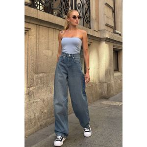 กางเกงยีนส์ทรงแบ็กกี้ของผู้หญิงที่มีดีไซน์ขโมยมากมาย5กระเป๋า - Product Image 1