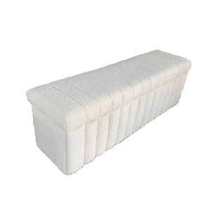 Meubles de maison chambre à coucher salon hôtel moderne blanc tissu stockage pouf banc chaussures bancs de stockage - Product Image 1
