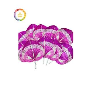 Abanico de mano de color fresco de verano tejido de bambú hecho a mano artístico de melocotón - Product Image 5