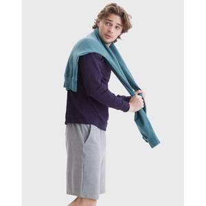 Short d'été en coton et lin respirant pour hommes Pantalon de plage Hawaii de couleur unie Tissage tricoté Hip Hop Polyvalent Streetwear ample - Product Image 6