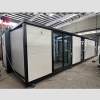 Cabine modulaire préfabriquée de luxe de 20 pieds 40 pieds Maison en paquet plat de 2 chambres à coucher fabriquée à partir de conteneurs Maison en conteneur moderne extensible pour hôtel