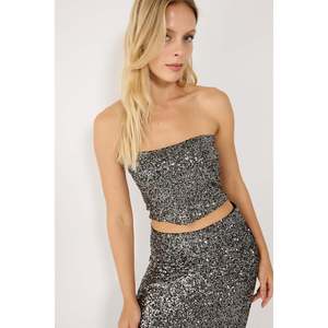 Bustier sans bretelles à paillettes - Product Image 1