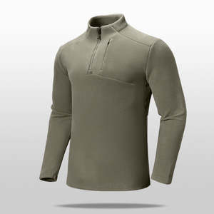 Sudadera de Hombre con Cuello Redondo y Cierre de 1/4, de Alta Elasticidad, para Invierno, Manga Larga, 100% Algodón, Felpa, para Deportes al Aire Libre, Tejida - Product Image 4