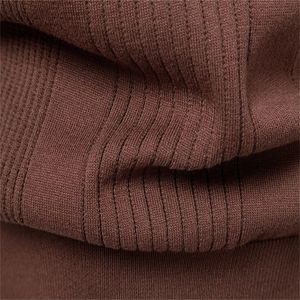 Polo de Manga Larga de Punto con Cuello en Contraste Marrón para Hombre, Logotipo Personalizado, Estilo Vintage de Alta Calidad, Jersey Informal - Product Image 6