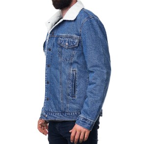 Chaqueta de mezclilla de manga larga unisex en estilo vintage único cuello alto bordado tallas todas para hombres parejas otoño-desgaste al por mayor - Product Image 3