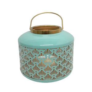 โคมไฟโลหะและแก้วสำหรับเทียนสีดำ/แดงสำหรับตกแต่งบ้านและสวนโคมไฟแฮนด์เมดจำนวนมากดีไซน์ใหม่ - Product Image 5