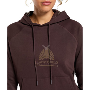 Qualité supérieure impression personnalisée 320gsm femmes 100% coton polaire pull à capuche respirant écologique personnalisable - Product Image 4