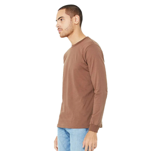 Camiseta de manga larga de raglán para hombre, camisa de diseño de alta calidad con mangas de color azul y cuerpo gris a la venta con precios económicos - Product Image 5