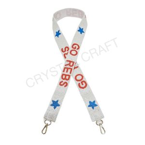 Sangles de sac en perles de rocaille en or blanc personnalisables Accessoires de mode avec forme et design personnalisés Sangle de sac à main perlée - Product Image 6