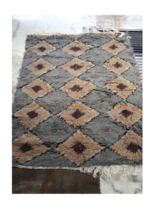 100% Wool Moroccan Hand Woven Bohemian Floor Area Rug Carpet Vintage Authentic Indian <b>Striped</b> Soft Tufted Machine Made Home - Product Image 4