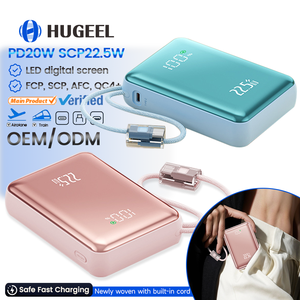 Batería Externa de Alta Calidad de 20000 mAh con Cable, Gran Capacidad, Impermeable, Portátil, para Teléfonos <span class=keywords><strong>Xiaomi</strong></span> y HUAWEI - Product Image 1