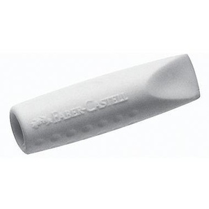 Faber-Castell 2001 Capuchon de Gomme Ergonomique en Plastique Gris/Blanc, Lot de 2 Pièces, Supports d'Écriture pour Crayons/Crayons de Couleur 1 x 1 x 4 cm - Product Image 1