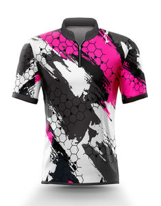 Camisas deportivas con cremallera reversible para hombre, camiseta personalizada con tinte de sublimación completa para bolos y técnica impresa de golf - Product Image 3