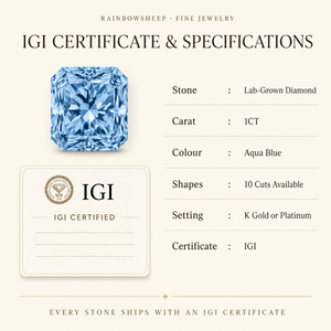 Diamant de laboratoire bleu fantaisie de 1 carat, certifié IGI, HPHT, diamant en vrac, vente en gros, pour bague, bracelet, collier, pierre principale, Rainbowsheep - Product Image 6