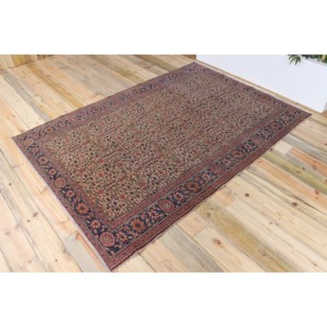 Tapis vintage, tapis turc de 5x7 pieds, tapis en laine à motifs floraux rose et violet - Product Image 2
