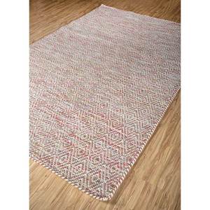 Alfombras Abrash Adwv-13047 de Tejido Plano con Patrón Geométrico en Lana y Viscosa, Color Rosa y Morado, para Uso Doméstico - Product Image 2