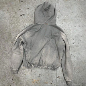 Sudaderas con Capucha Vintage Personalizadas de Alta Calidad, Estilo Completo con Cierre, Mezcla de Algodón Grueso, Bordado Desgastado, para Hombre - Product Image 5