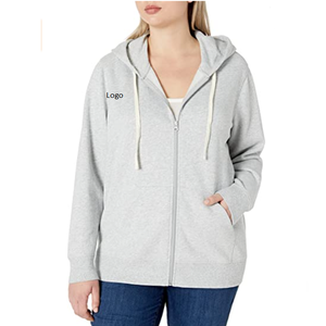 Femmes Hot French Terry Fleece Full-Zip Hoodie Plus La Taille Femmes Vêtements Casual hiver Surdimensionné vente entière stock disponible - Product Image 1