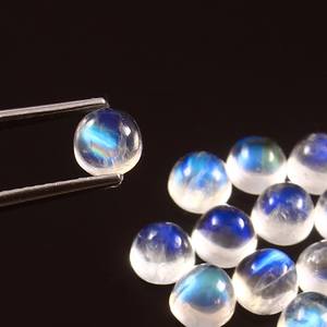 10X10MM AAA ++ Excellente coupe naturelle arc-en-ciel pierre de lune Cabochon dos plat semi-précieux pierres précieuses en vrac fabrication de bijoux tiers - Product Image 1