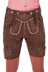 Lederhosen bávaros de Oktoberfest para mujer, de cuero Knurz, ligeros y bordados. - Product Image 5