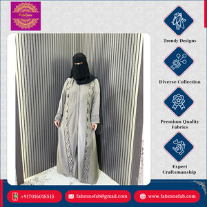 Abaya de qualité supérieure, design élégant, vêtements ethniques islamiques traditionnels, travail en tissu diamant, fait main, longueur au sol, coupe ample - Product Image 2
