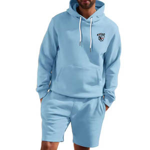 Long Sleeves Lightweight <b>Men</b> Hoodie & <b>Shorts</b> Set Cheap Price Breathable <b>Men</b> Hoodie & <b>Shorts</b> Set - Product Image 1