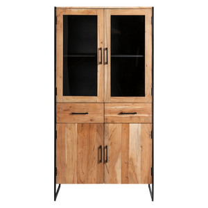 Vitrina de madera de acacia y metal Bosco - Product Image 1