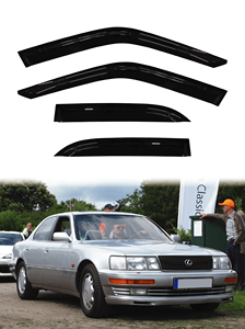 Pare-soleil transparent en acrylique noir pour Lexus LS400 1990-1994, 4 pièces, protection et décoration des vitres de voiture, ruban adhésif 3M - Product Image 2