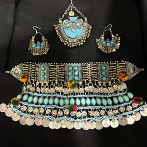 Elegant Stainless Steel Afghan Women <b>Jewelry</b> <b>Set</b> Vibrant Ethnic Craftsmanship for <b>Bridal</b> Outfits Festive Occasions Party Wear - Product Image 3