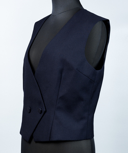 Gilet d'uniforme scolaire sans manches en tissu tissé à col cranté style japonais pour femme, vente en gros, vêtements d'extérieur - Product Image 4