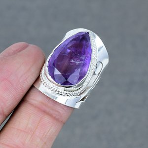 Factory Wholesale Custom Prong-<b>Set</b> Natural Brass Amethyst Gem Trendy 925 <b>Silver</b> Plated Fine Jewelry <b>Rings</b> for Weddings Parties - Product Image 3