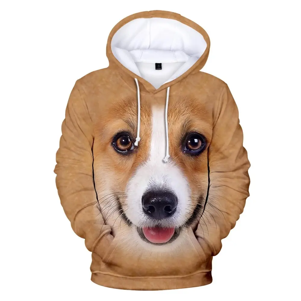 Hoodie 3d motif hewan anjing monyet kasual Pria Wanita Hoodie Harajuku kaus populer anak laki-laki perempuan pullover ringan