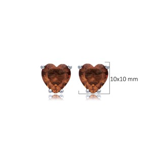 10x10 mm Heart Design Sultanite <b>Stud</b> Earrings Wholesale 925 Sterling <b>Silver</b> Jewelry Turkish Handcrafted - Product Image 2