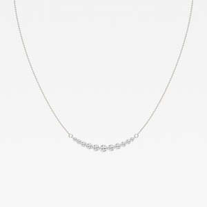 Collar de Moda con Diamante Cultivado en Laboratorio de 1.00 Ct, Corte Redondo, Centro Curvo, Hecho a Mano, Oro Blanco de 14K, Joyería de Tamaño Personalizado - Product Image 2