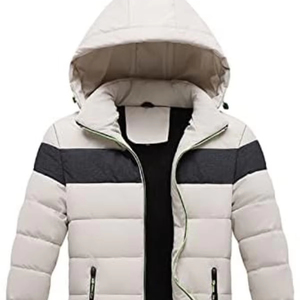 Veste matelassée légère à capuche pour homme, de haute qualité, pliable, chaude pour l'hiver, avec duvet et tissu en toile tissée à bulles - Product Image 1