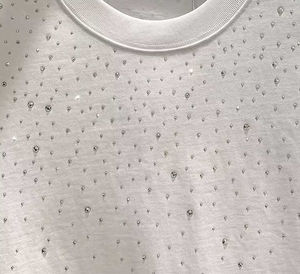 Diseño personalizado de diamantes de imitación 100% Camiseta de algodón para los hombres de corte suelto impreso al por mayor nuevo diseño de diamantes de imitación camiseta - Product Image 3