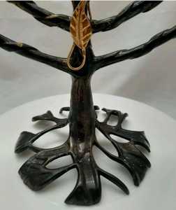 Bougeoir Menorah Hanoukka en aluminium, fait à la main, arbre argenté, design de la vie, juste arrivé, bocaux de lanterne à texture basse - Product Image 5