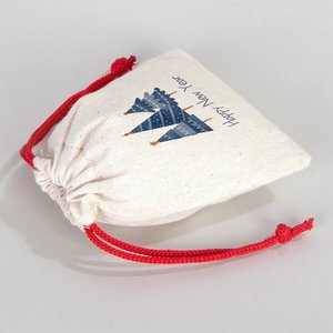 Personalized Red Cotton <b>Drawstring</b> Bag New Year Gift <b>Pouch</b> 4x5 Inches Screen Printed for Bracelets Watches Crafts Embroidered - Product Image 5