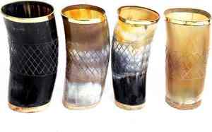 แก้วช็อตทำมือแก้วลายวัวและเขาควายของขวัญนักดื่มแกะสลักแบบทำมือราคาประหยัด - Product Image 2