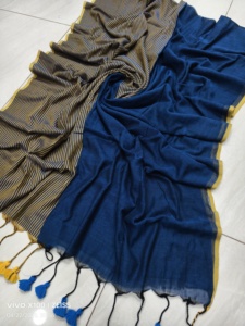 ชุดส่าหรีสำหรับเด็กผู้หญิงผ้าฝ้ายลายทางน้ำหนักเบาสามารถมั่นใจได้ในคุณภาพ - Product Image 2