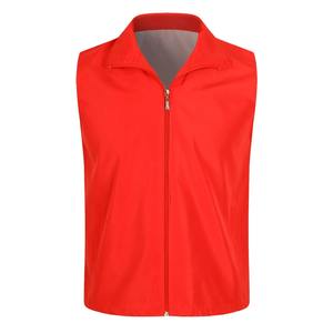 Chaqueta holgada para hombre, ropa de abrigo roja, ropa de trabajo DIY, chaleco voluntario con logotipo impreso, tela de lona de talla grande para las estaciones de primavera - Product Image 3